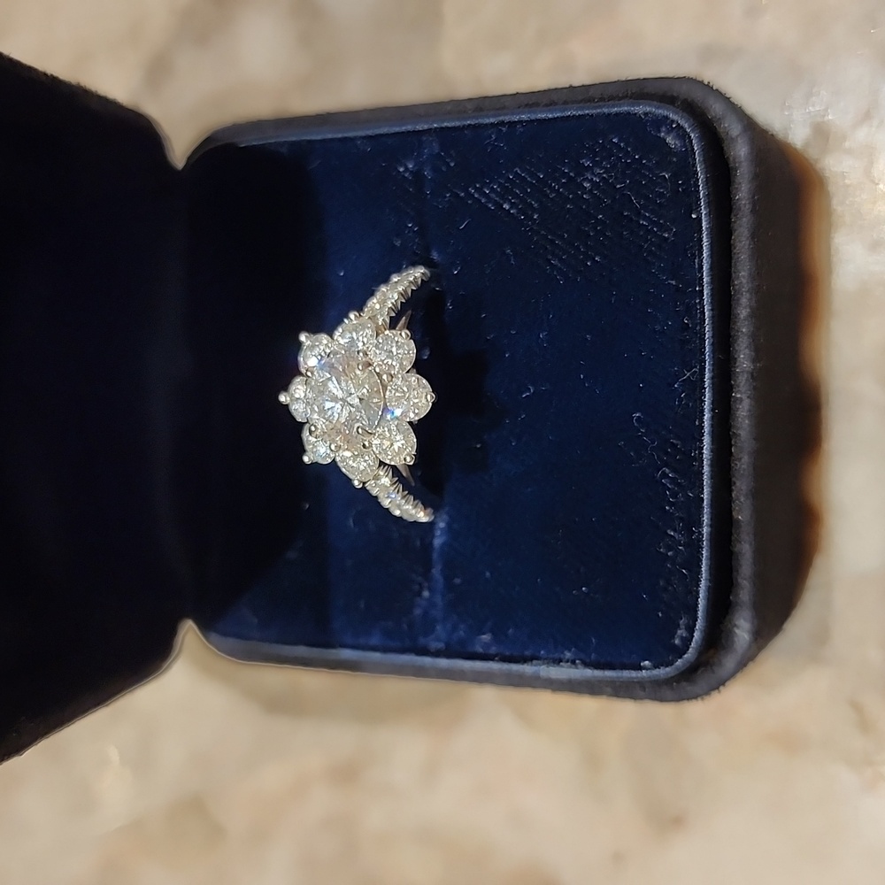 Harry Winston diamond ring sunflower collection engagement platinum D VS1 size 4 - Picture 13 of 15